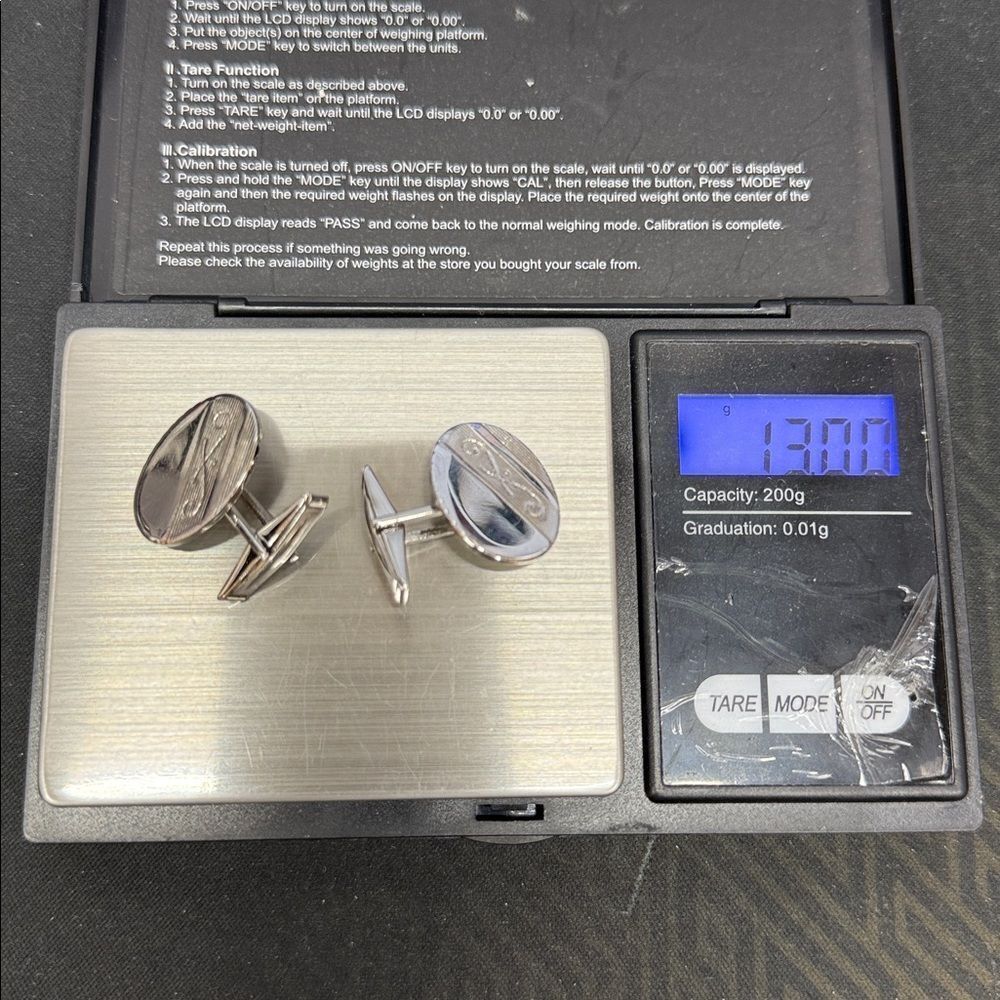Vintage Sterling Silver Elegant Cufflinks - Picture 4 of 4